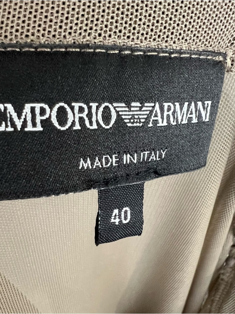 Emporio Armani S/S 21 taupe sheer Ruched Mesh bodycon midi skirt IT 40 - Picture 11 of 12